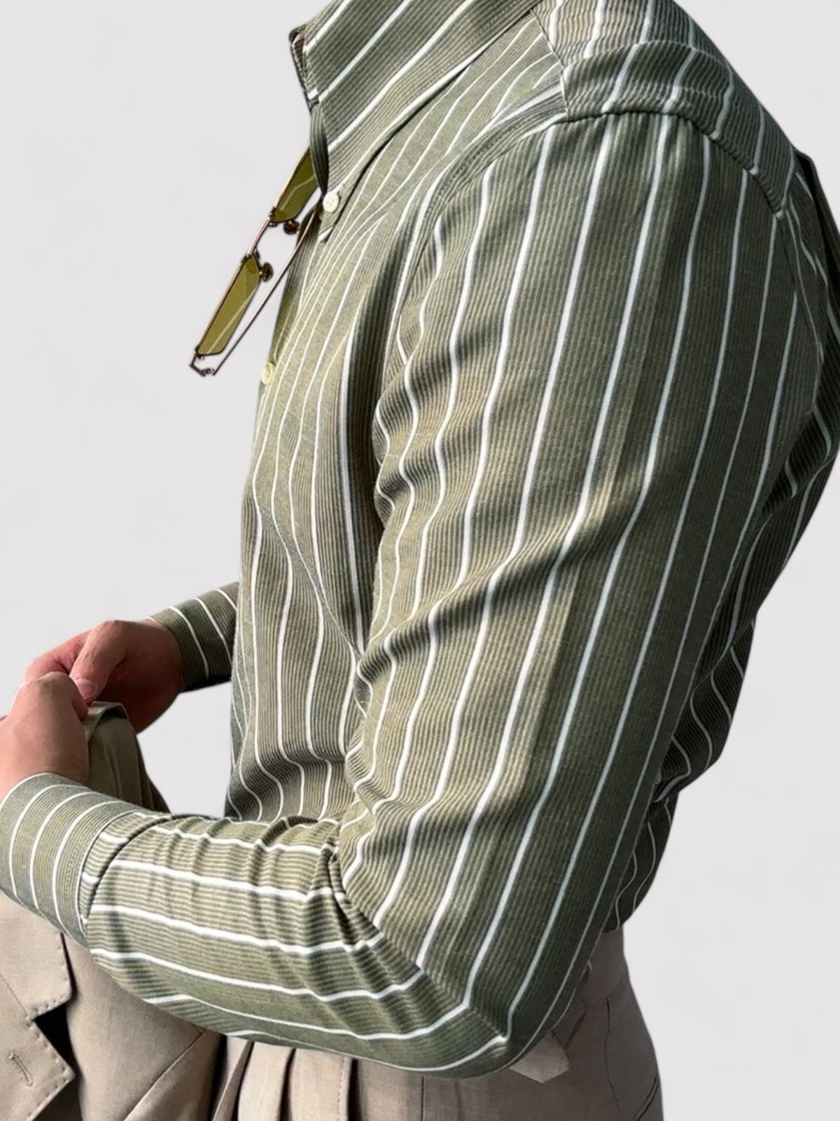 Luca - Stijlvol Gestreept Slim Fit Overhemd met Button-Down Kraag