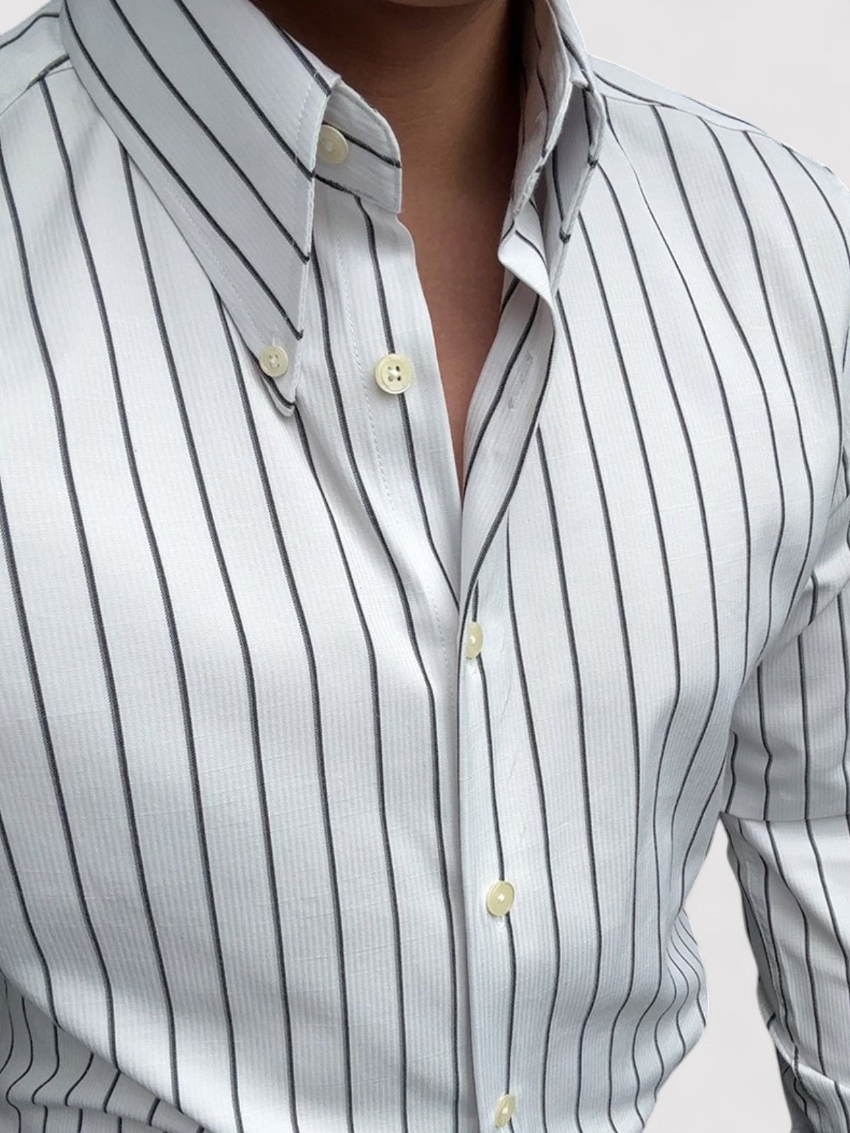 Luca - Stijlvol Gestreept Slim Fit Overhemd met Button-Down Kraag