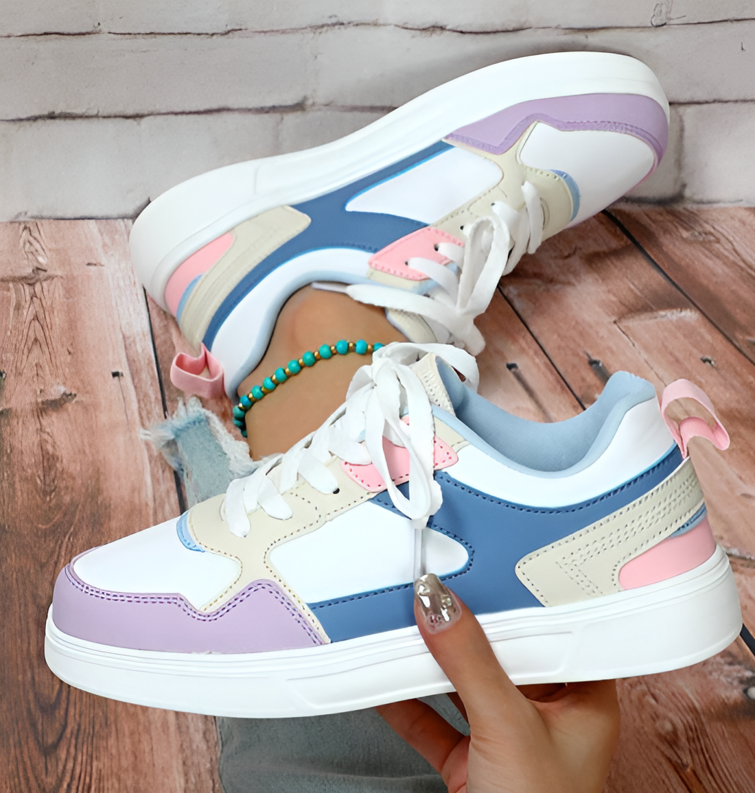 ColorWave - Trendy Sneakers met Verhoogd Comfort en Kleuraccenten