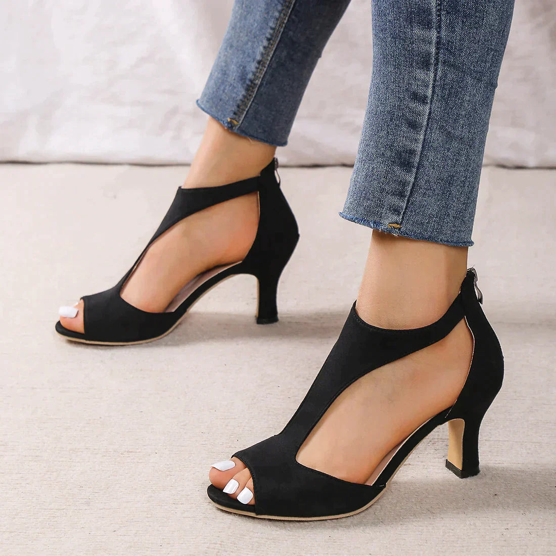 Emmy - Elegante Sandalen Met Hak, Open En Comfortabel
