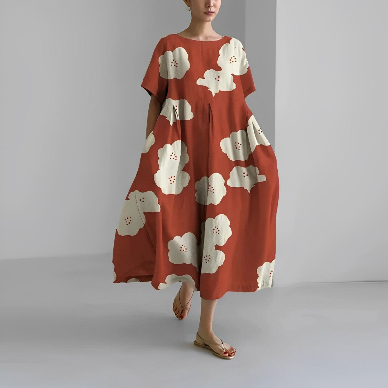 FloralFinesse - Kleurrijke Maxi Jurk met Bloemenprint