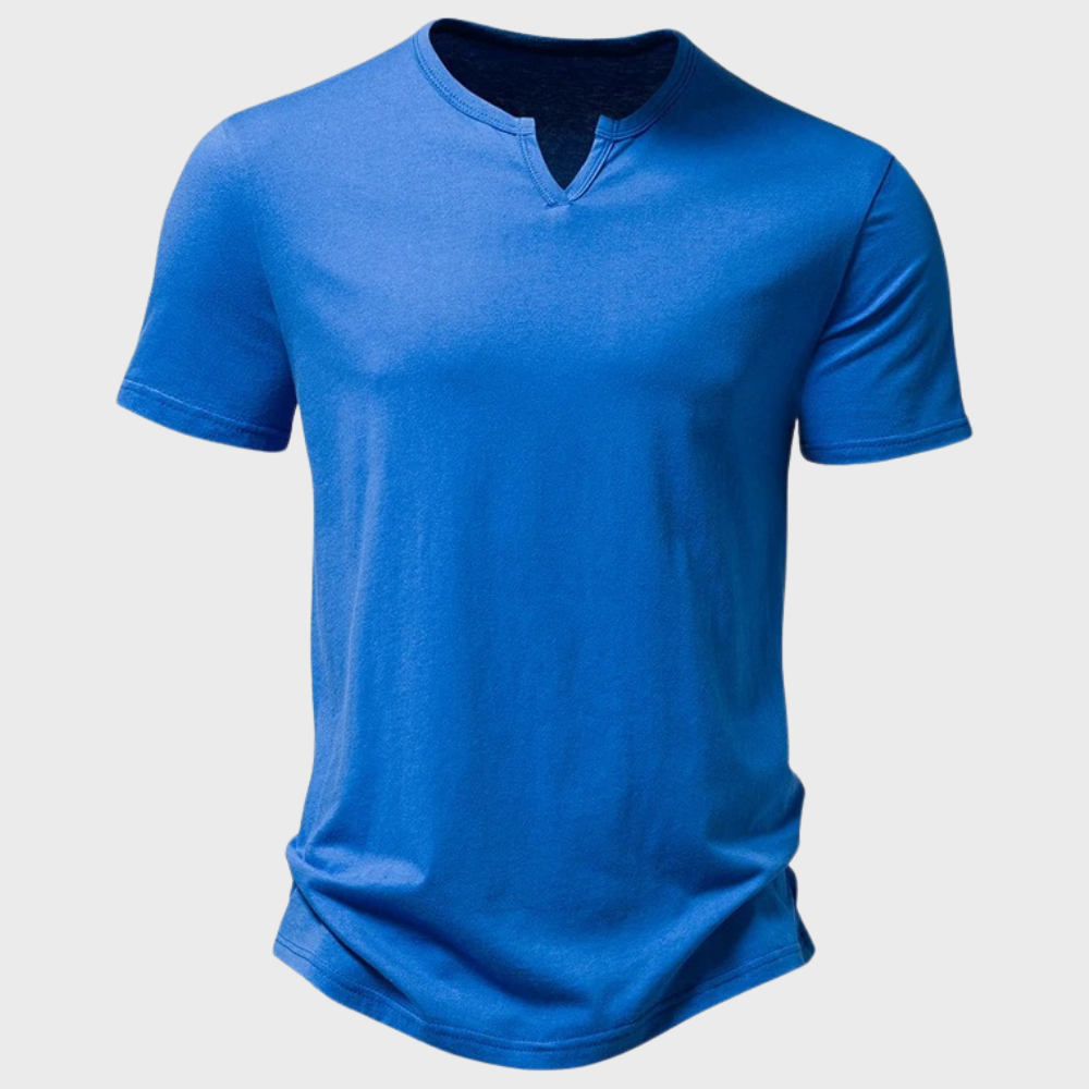 Léo - Elegant En Comfortabel Henley-T-Shirt, Getailleerde Snit