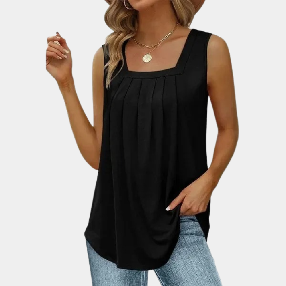 Elena - Vloeiende En Elegante Tanktop Met Verfijnde Plooien