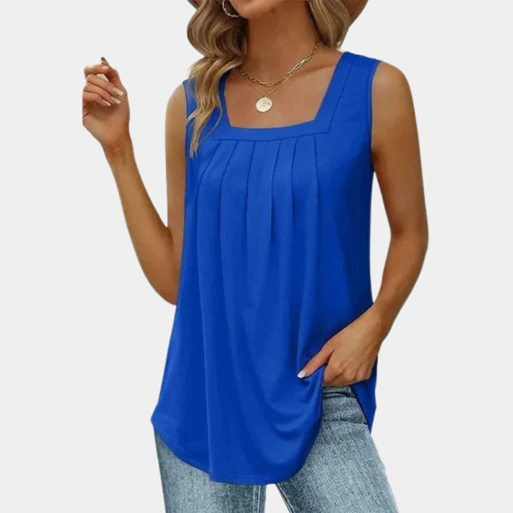 Elena - Vloeiende En Elegante Tanktop Met Verfijnde Plooien