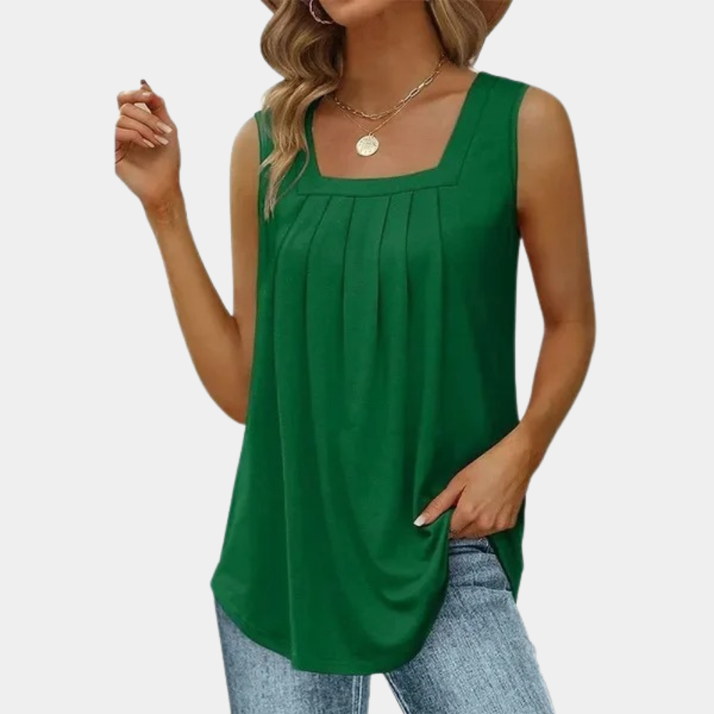 Elena - Vloeiende En Elegante Tanktop Met Verfijnde Plooien
