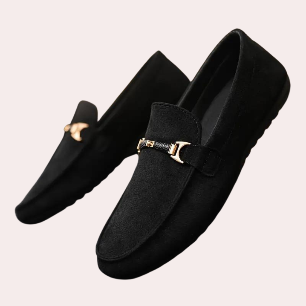 Blake - Elegante Suède Loafers Met Metalen Gesp, Comfort En Stijl