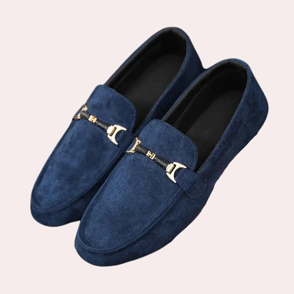 Blake - Elegante Suède Loafers Met Metalen Gesp, Comfort En Stijl