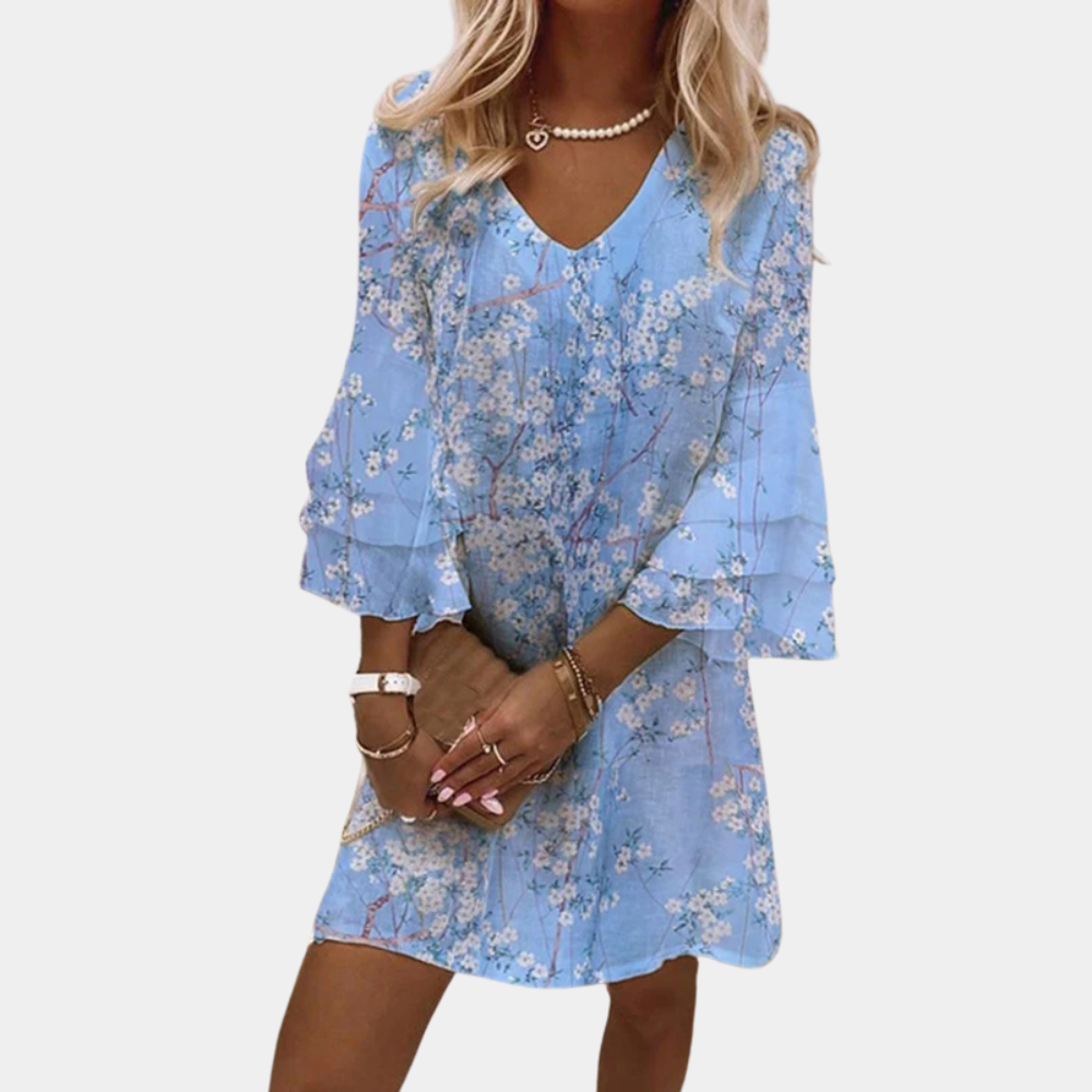 Jenifer - Vloeiende Boho-Jurk Met Uitlopende Mouwen