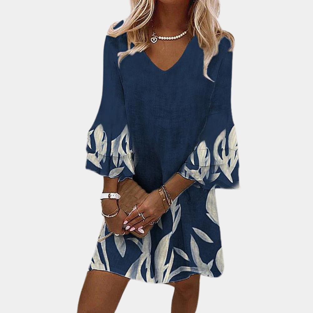 Jenifer - Vloeiende Boho-Jurk Met Uitlopende Mouwen