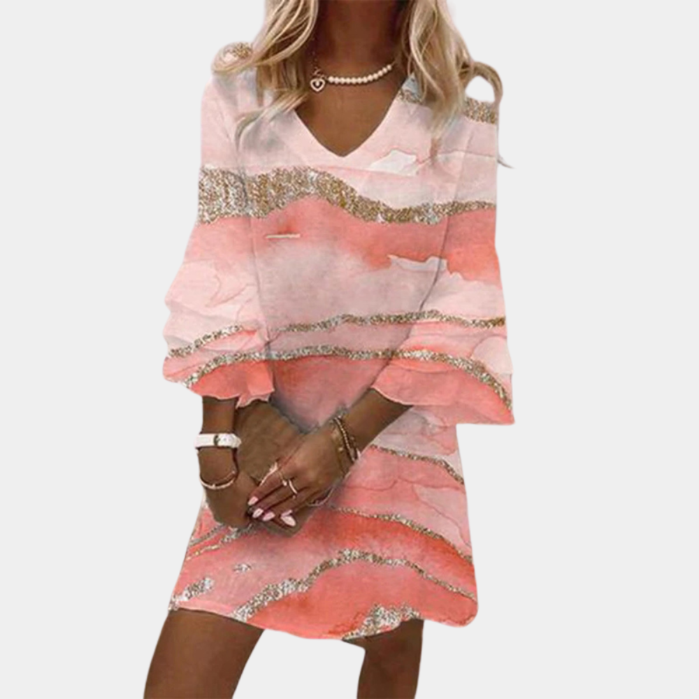 Jenifer - Vloeiende Boho-Jurk Met Uitlopende Mouwen