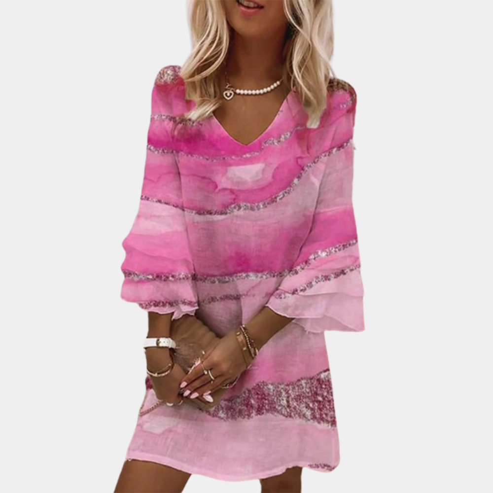 Jenifer - Vloeiende Boho-Jurk Met Uitlopende Mouwen