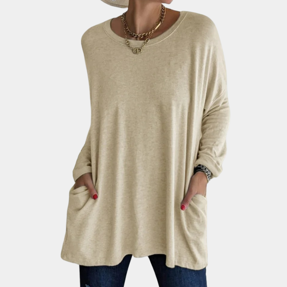 Emma - Comfortabele Oversized Tuniek met Lange Mouwen en Zakken