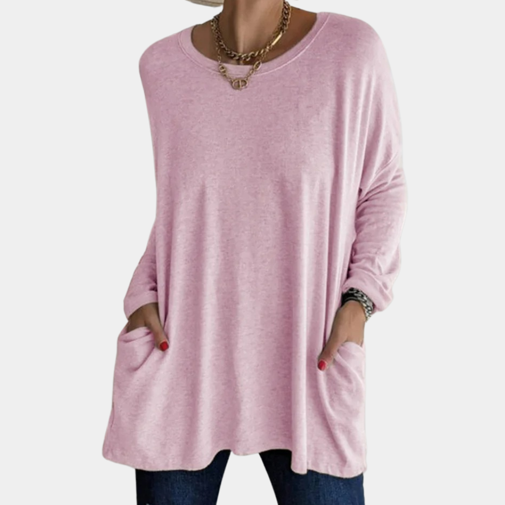 Emma - Comfortabele Oversized Tuniek met Lange Mouwen en Zakken
