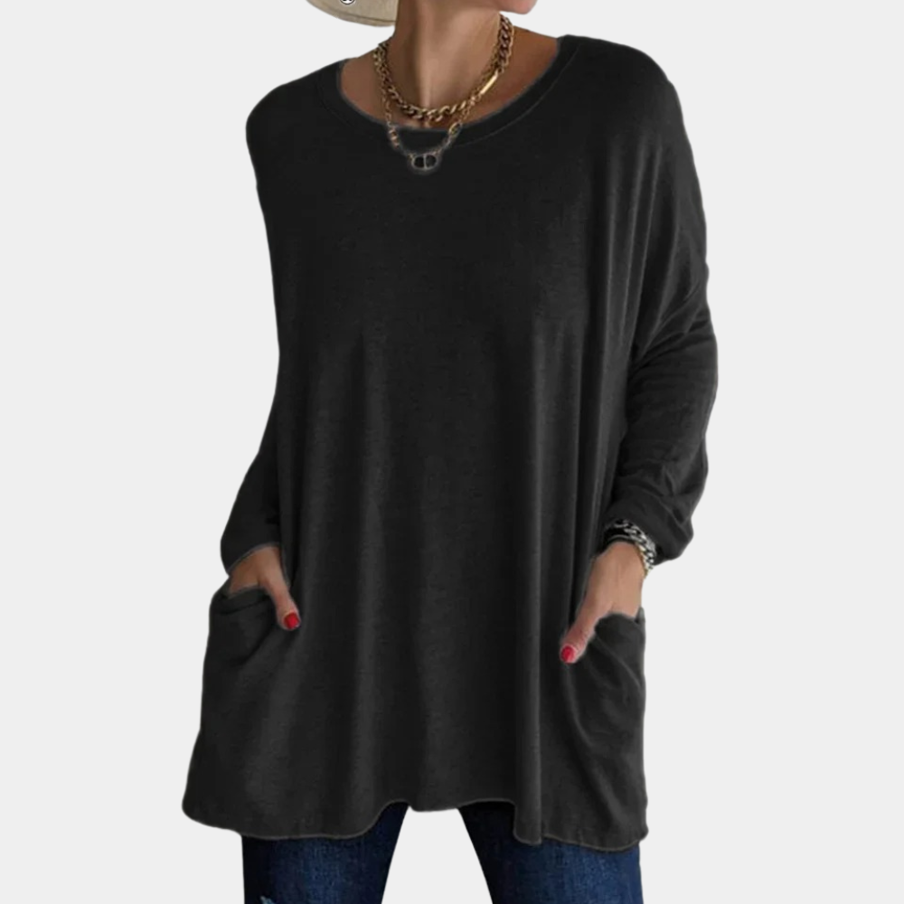 Emma - Comfortabele Oversized Tuniek met Lange Mouwen en Zakken