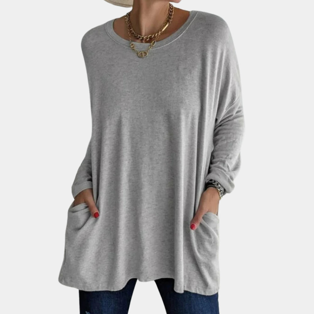 Emma - Comfortabele Oversized Tuniek met Lange Mouwen en Zakken