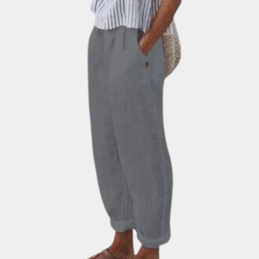 Camille - Comfortabele Linnen Broek met Elastische Taille