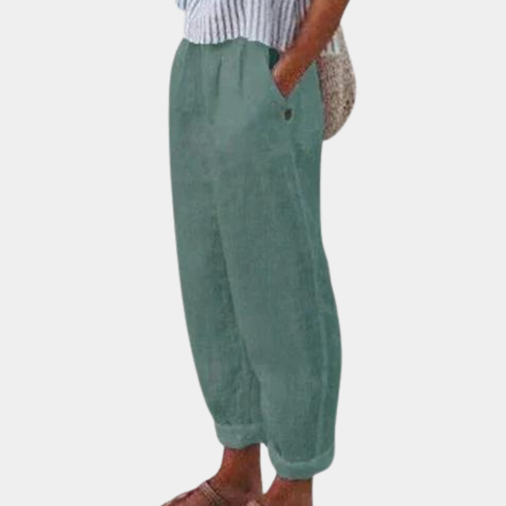 Camille - Comfortabele Linnen Broek met Elastische Taille