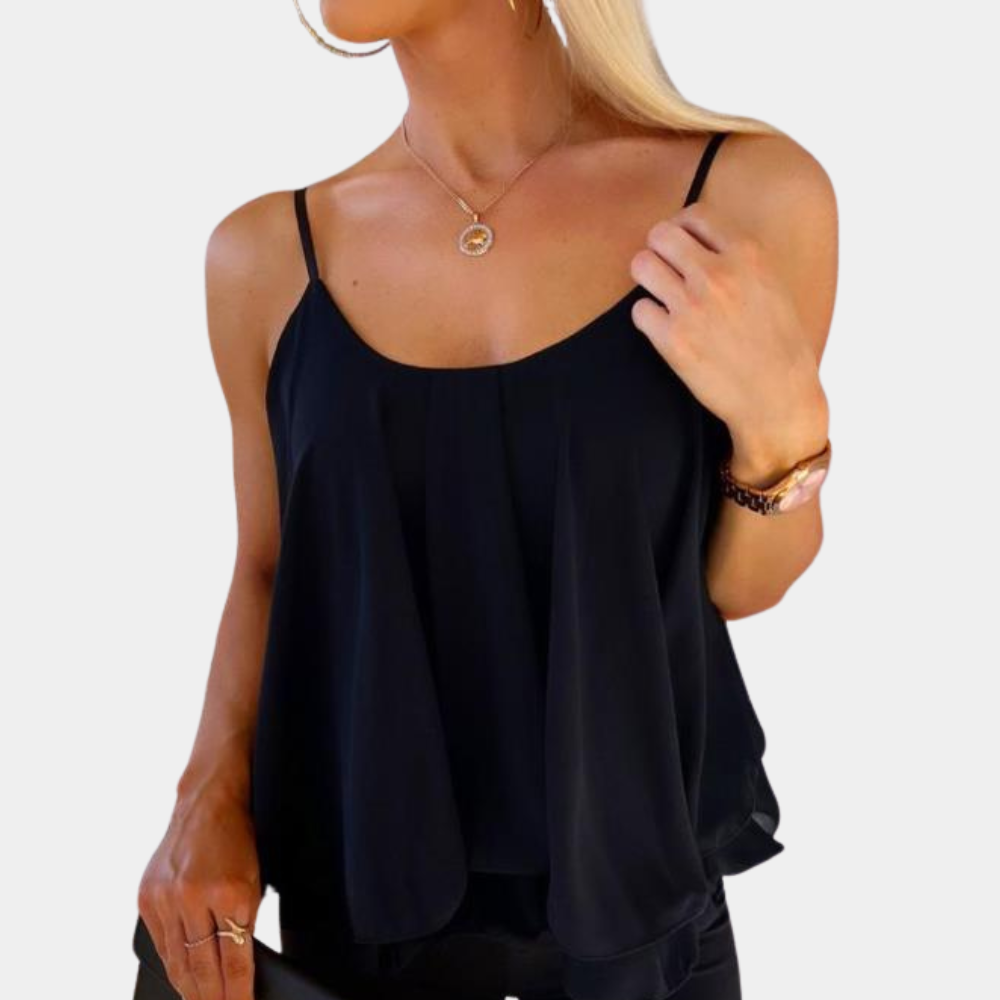 Sophie - Luchtige Chiffon Top met Spaghetti Bandjes