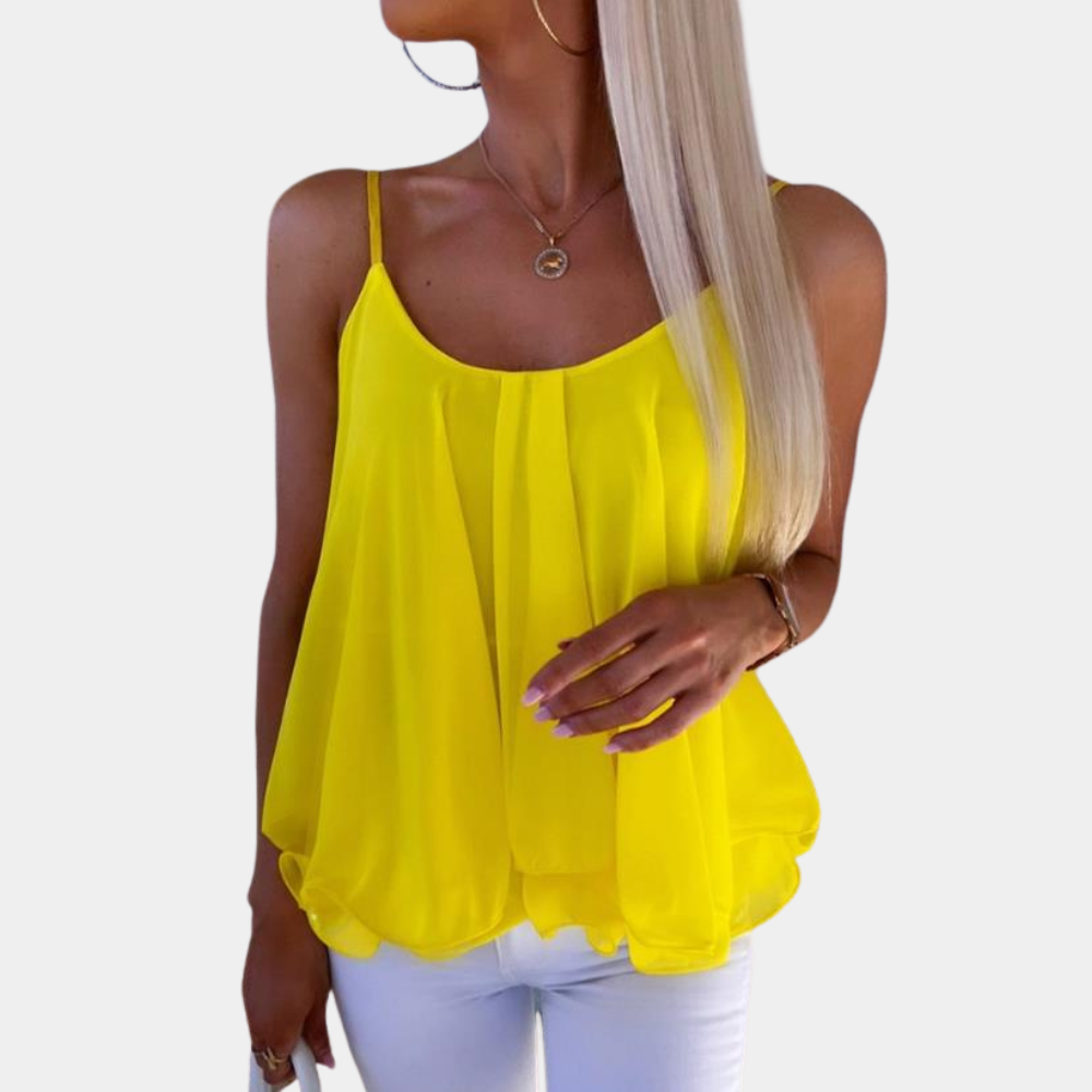 Sophie - Luchtige Chiffon Top met Spaghetti Bandjes