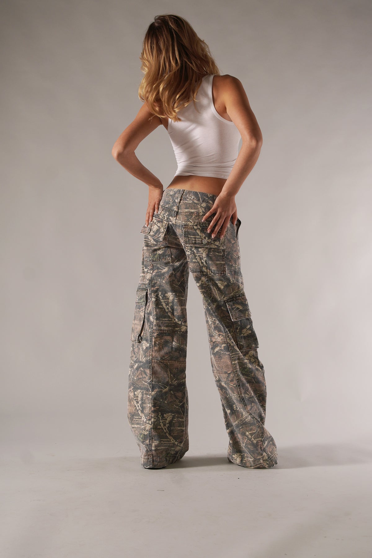 Lena - Stoere Camo Cargo Broek met Zakken