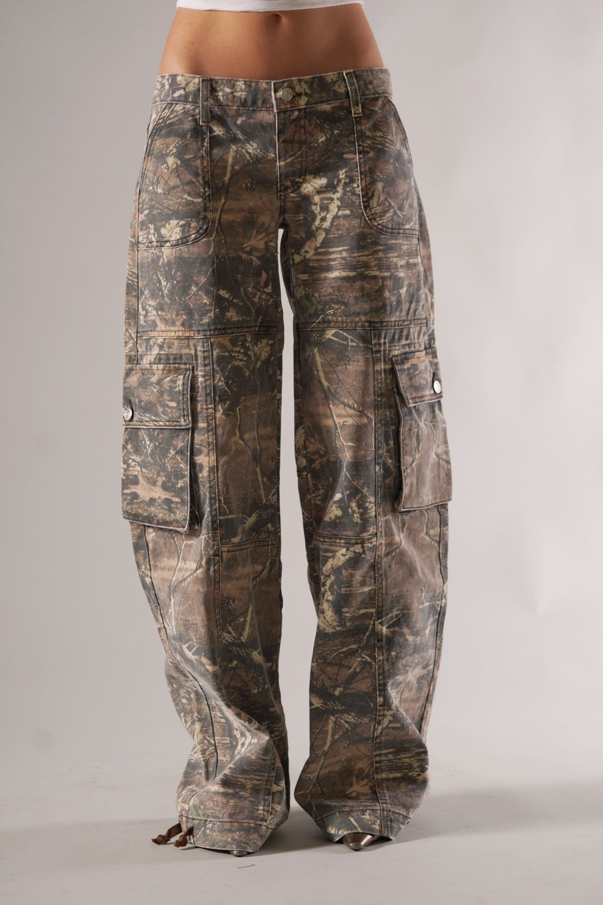 Lena - Stoere Camo Cargo Broek met Zakken