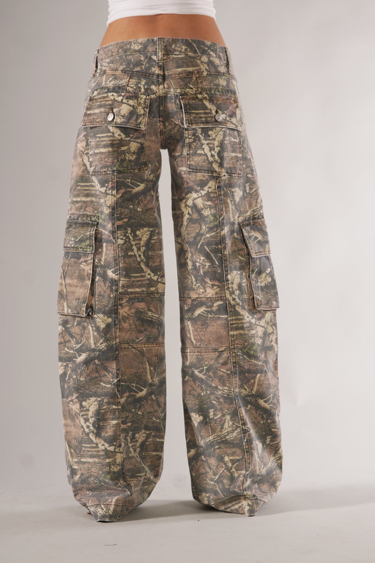 Lena - Stoere Camo Cargo Broek met Zakken