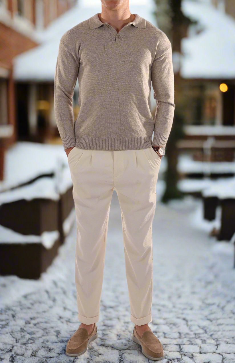 Jonas - Fijngebreide Polo, Chic en Comfortabel voor een Elegante Stijl