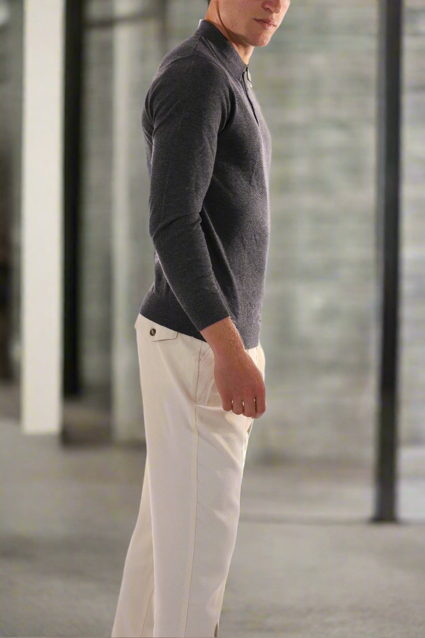 Jonas - Fijngebreide Polo, Chic en Comfortabel voor een Elegante Stijl