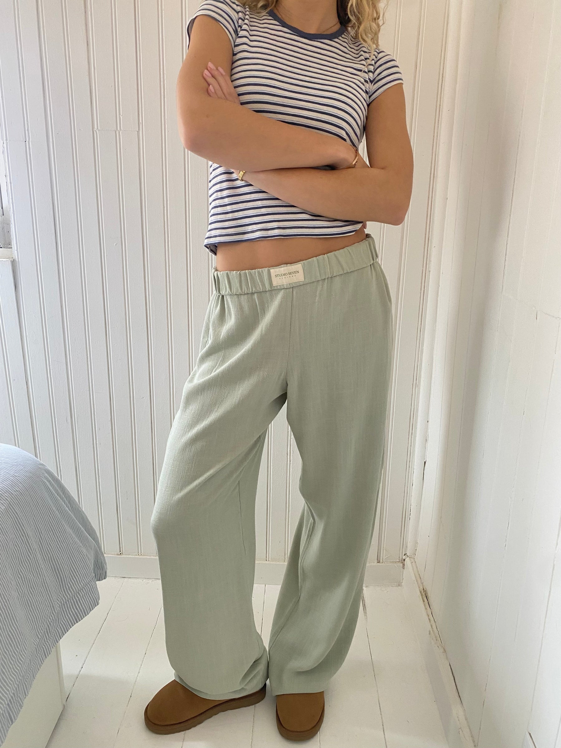Elisa - Luchtige Broderie Katoenen Loungebroek