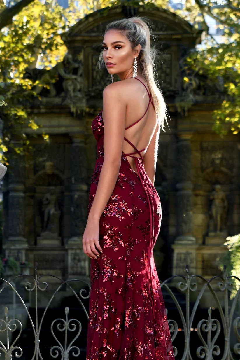 Scarlett – Lange Getailleerde Paillettenjurk, Elegant en Glamoureus