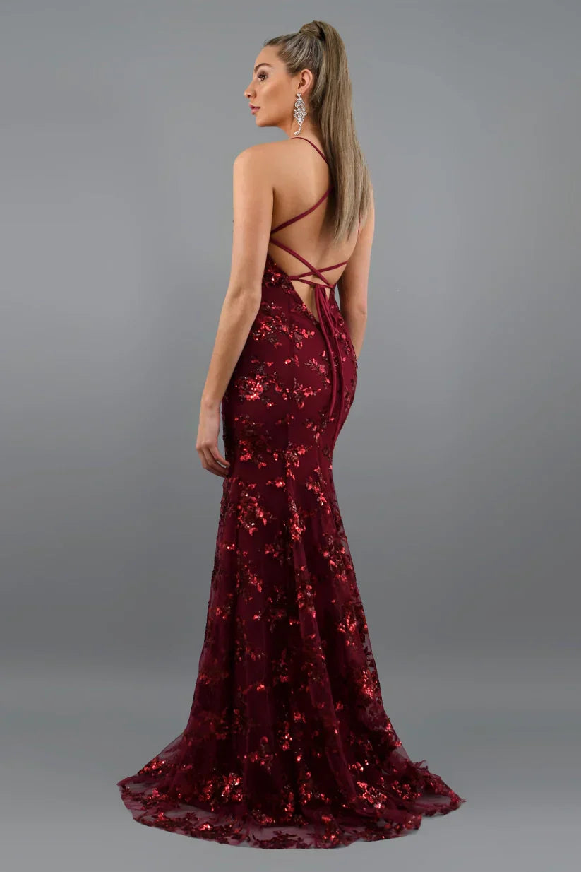 Scarlett – Lange Getailleerde Paillettenjurk, Elegant en Glamoureus