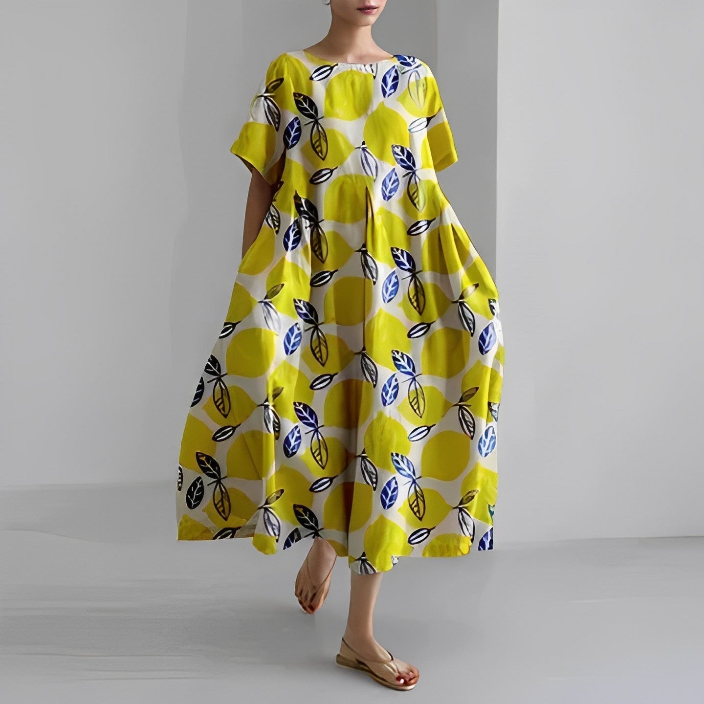 FloralFinesse - Kleurrijke Maxi Jurk met Bloemenprint