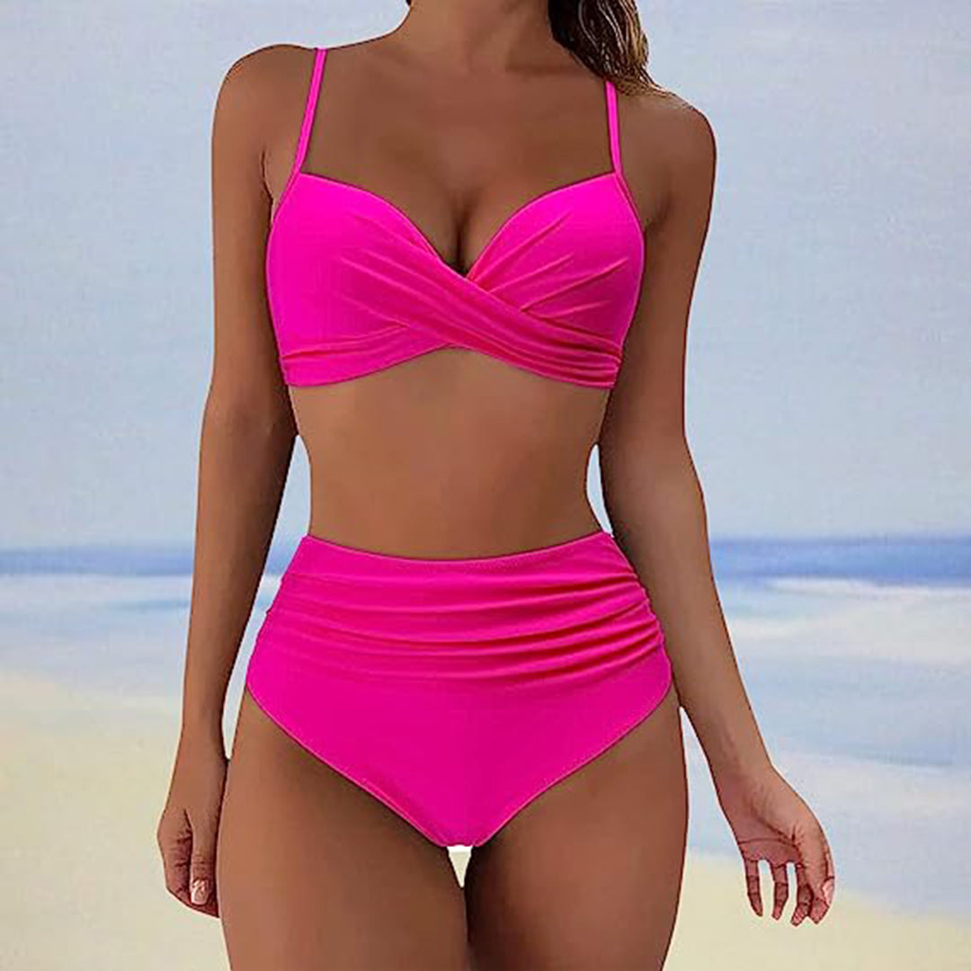 Alliah - Hoog Getailleerde Cross Bikini, Elegant en Flatterend voor de Zomer