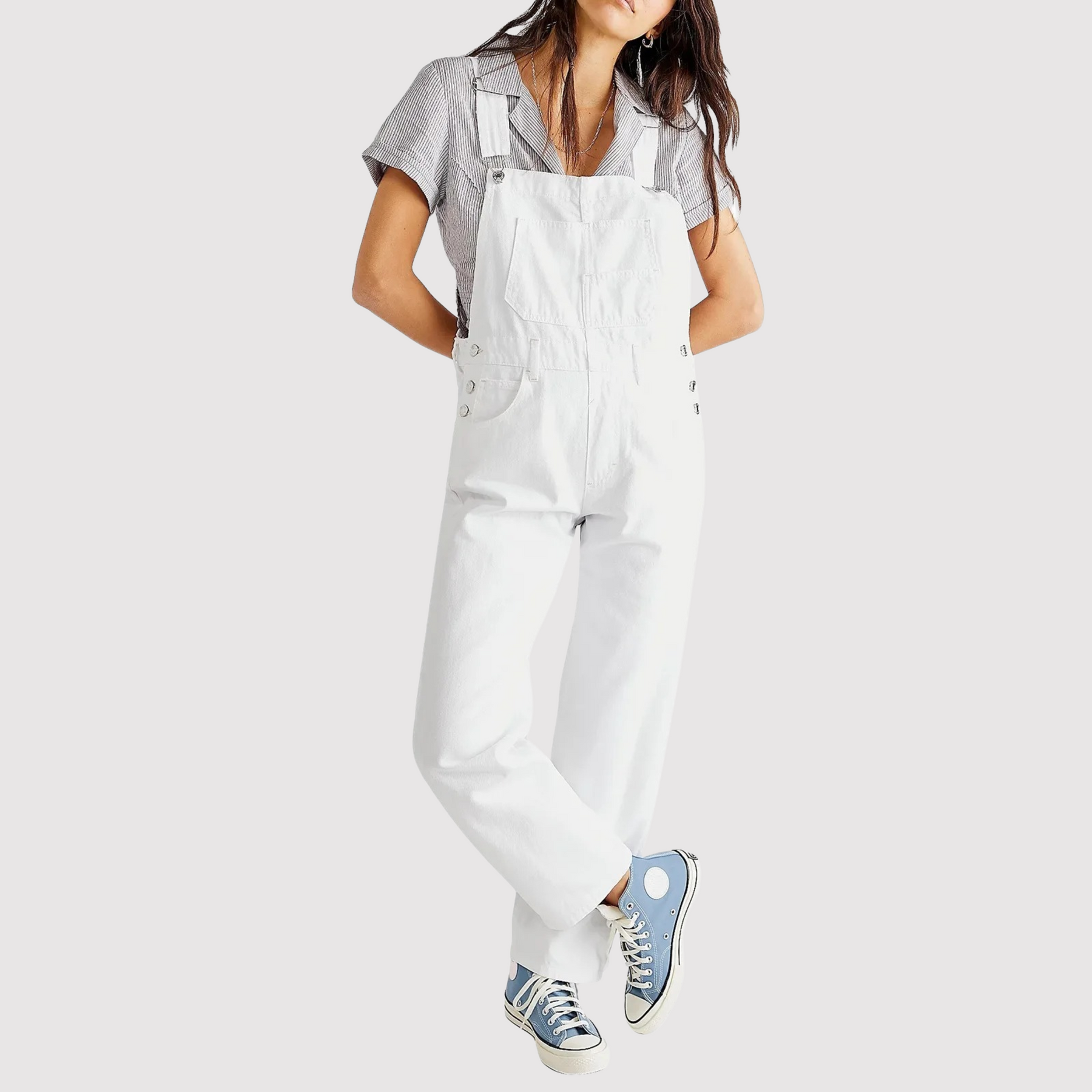 Hannah - Trendy Denim Jumpsuit, Ruime Snit En Praktische Zakken