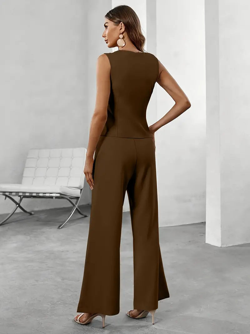 Elisa - Elegante Mouwloze Jumpsuit met Getailleerde Snit