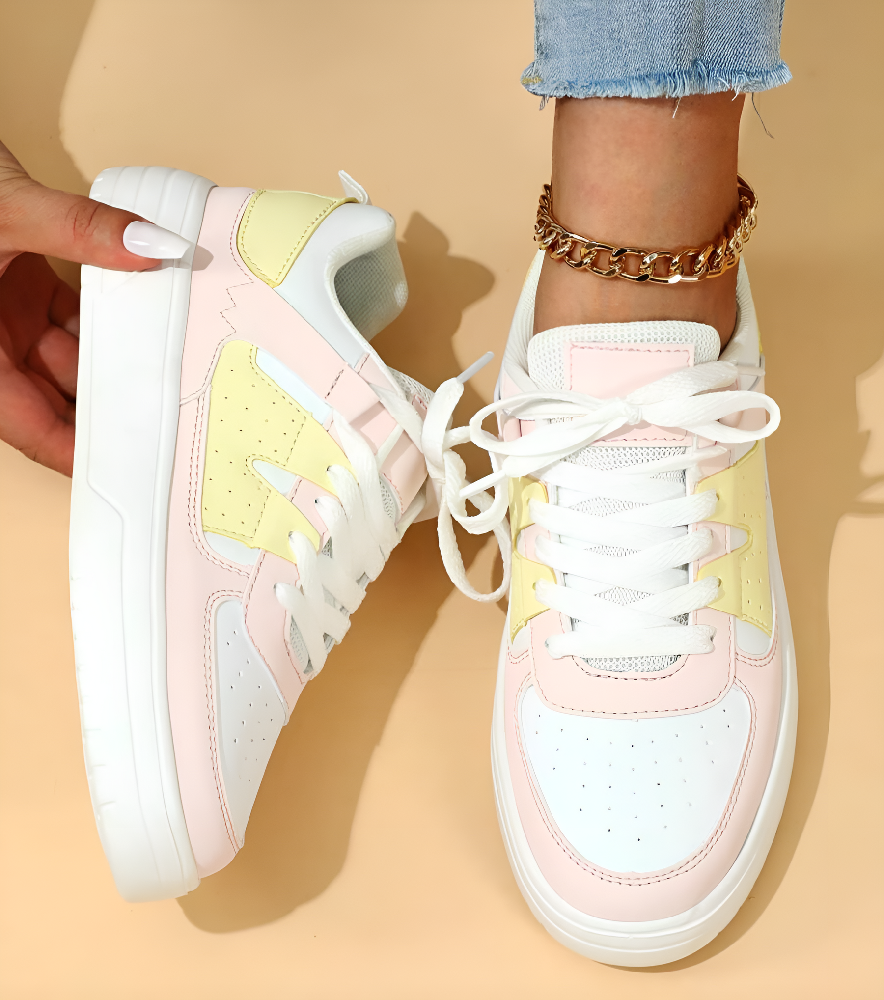 ColorWave - Trendy Sneakers met Verhoogd Comfort en Kleuraccenten