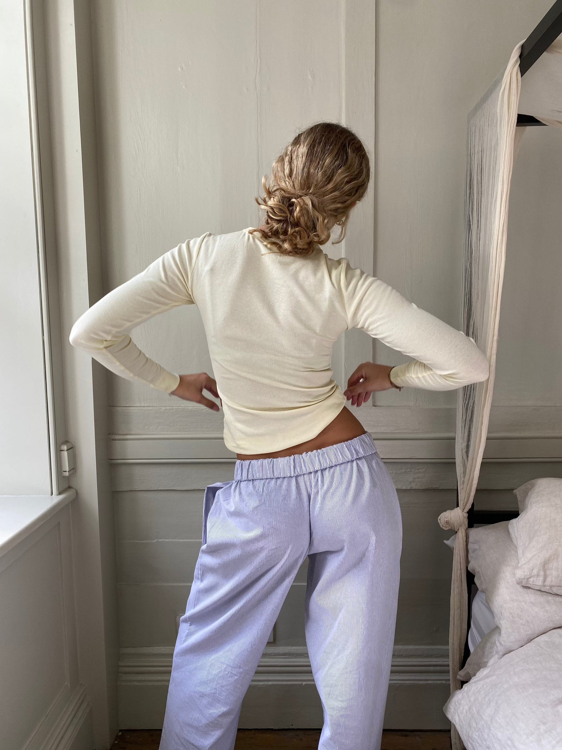 Elisa - Luchtige Broderie Katoenen Loungebroek
