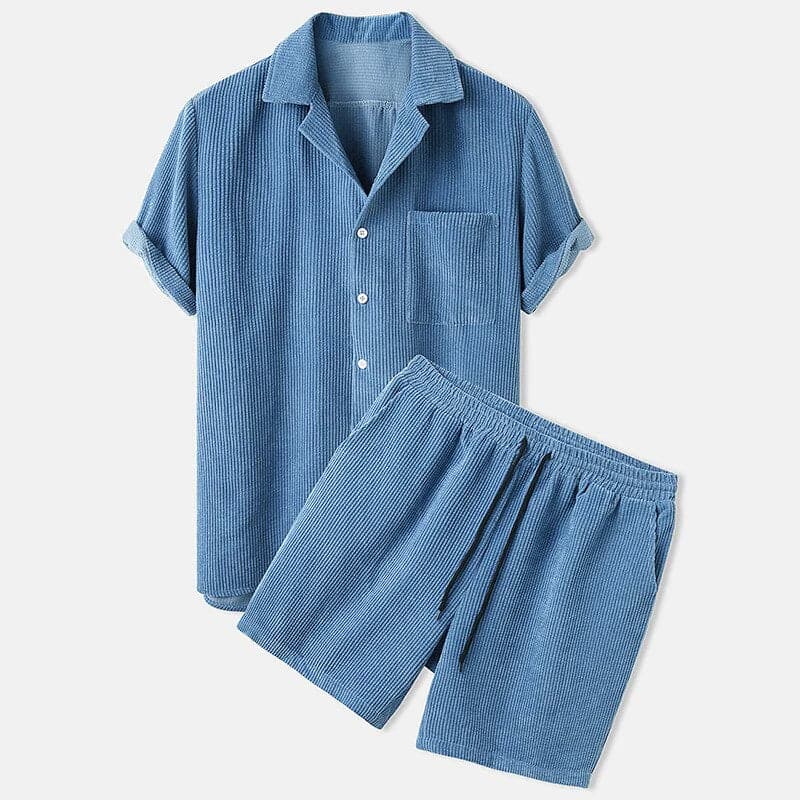 Léon - Ensemble Chemise En Short In Lin, Licht En Comfortabel