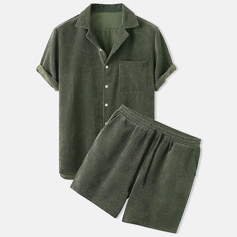 Léon - Ensemble Chemise En Short In Lin, Licht En Comfortabel
