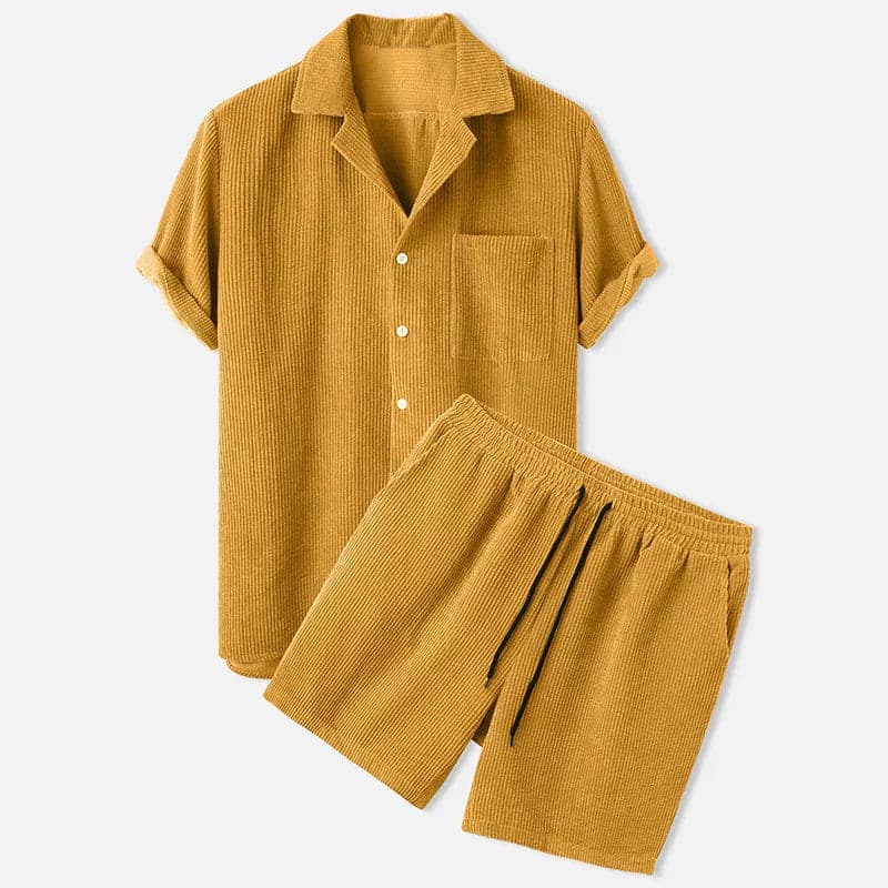 Léon - Ensemble Chemise En Short In Lin, Licht En Comfortabel