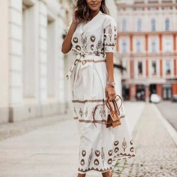 Ivory - Chique Midi-jurk met Getailleerde Pasvorm