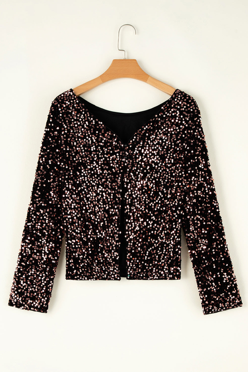 Sophie - Glamoureuze Pailletten Top met Lange Mouwen