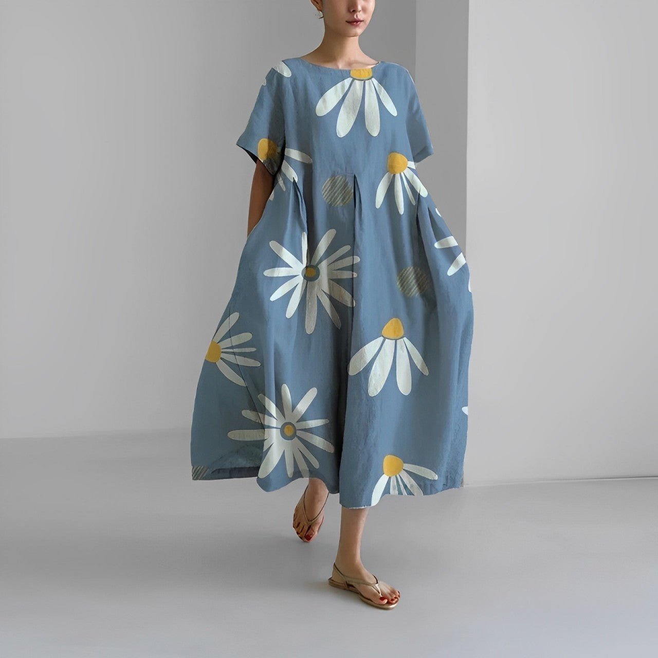 FloralFinesse - Kleurrijke Maxi Jurk met Bloemenprint