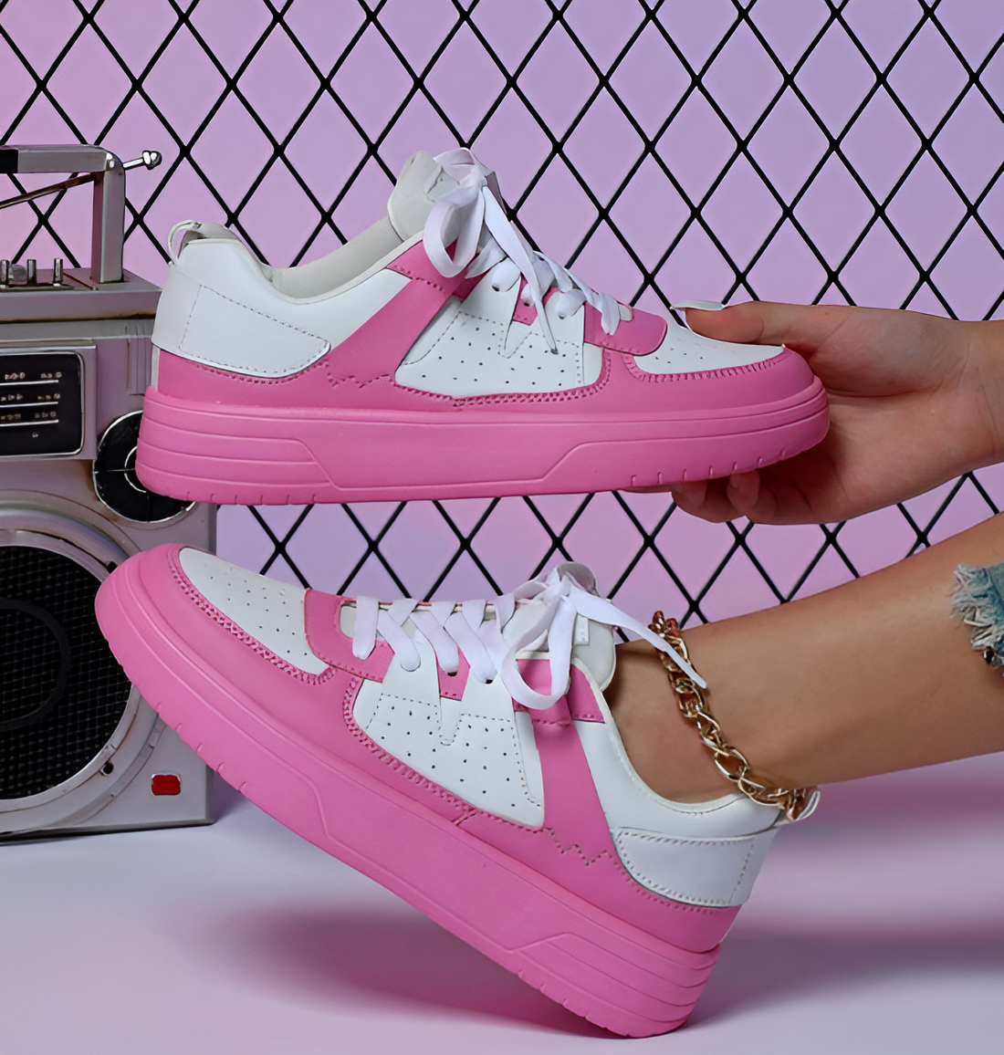 ColorWave - Trendy Sneakers met Verhoogd Comfort en Kleuraccenten