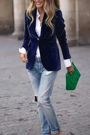 Dames Stijlvolle Blazer Met Gouden Knopen | Stijl en comfort