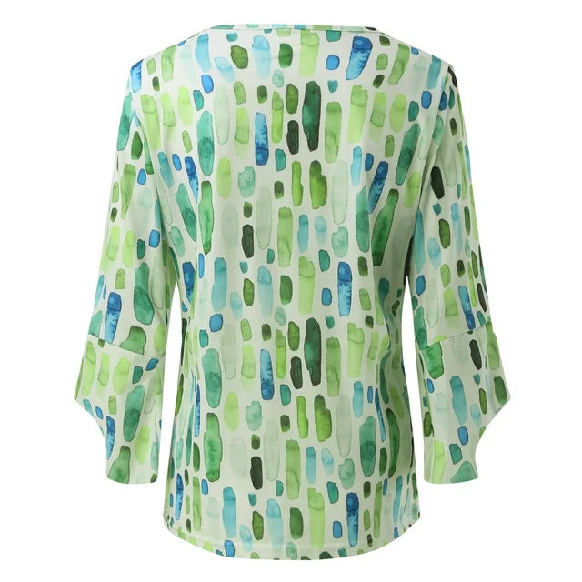 Jennie - Vloeiende Blouse met Print, Elegant en Comfortabel