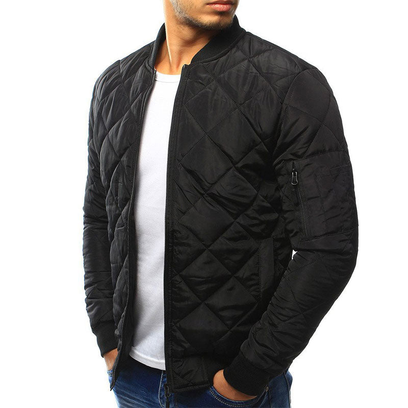 Heren Diamant Stiksel Slim Fit Jack | Rits met Mouwzak