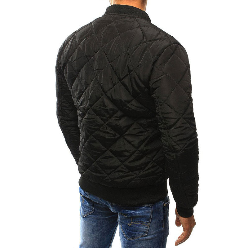 Heren Diamant Stiksel Slim Fit Jack | Rits met Mouwzak