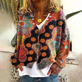 Dames Kleurrijke Boho Stijl Trui – Vrolijke Patronen