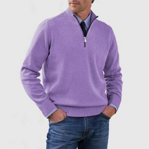 Heren Gebreide Pullover met Opstaande Kraag en Halve Rits | Warm & Rekbaar
